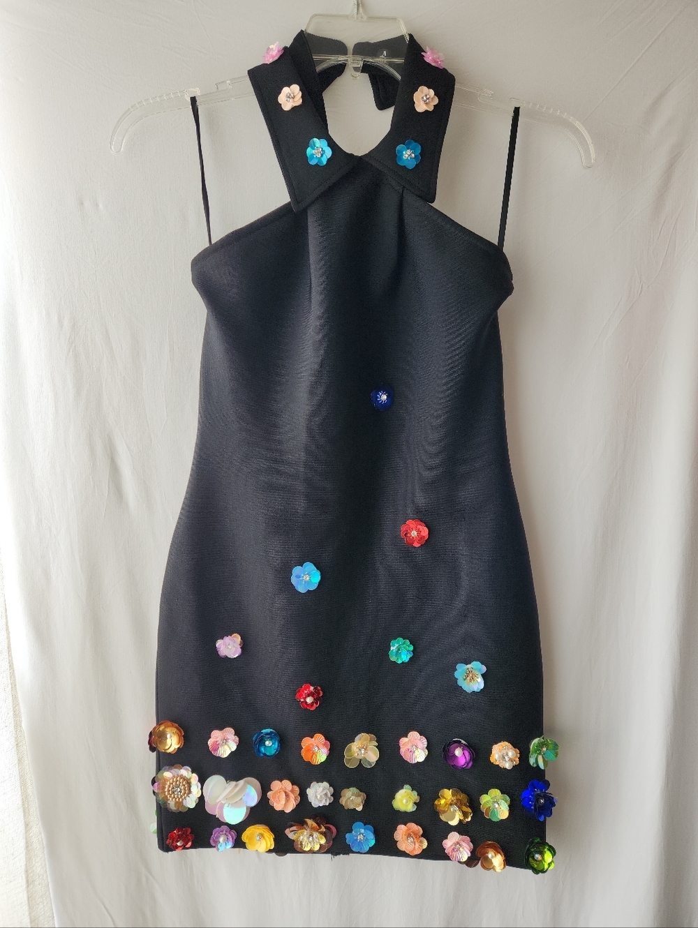 Anewsta Bandage Dress With 3D Floral Embellishments size 6